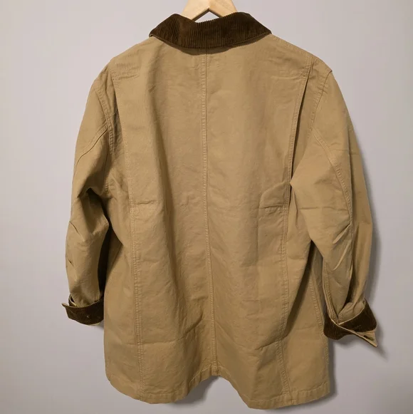 NWT Polo Ralph Lauren Beige Oversize Jacket Corduroy Collar Cuff Size Medium - Picture 11 of 13